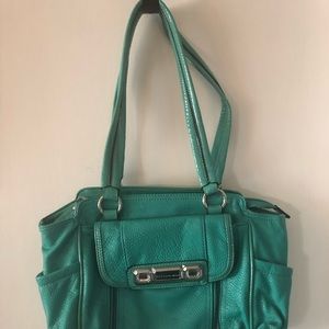 Kathy Van Zeeland turquoise shoulder purse